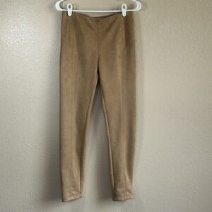 Peace Of Cloth Faux Suede Leggings Small NWOT‎ Tan Mid Rise Slim Pull-On Pants